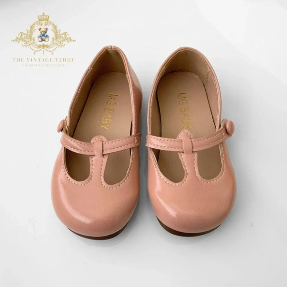 Other - NWT Pretty Girls Mary Jane Flats Vintage Style Children's Shoes Blush Pink 2.5